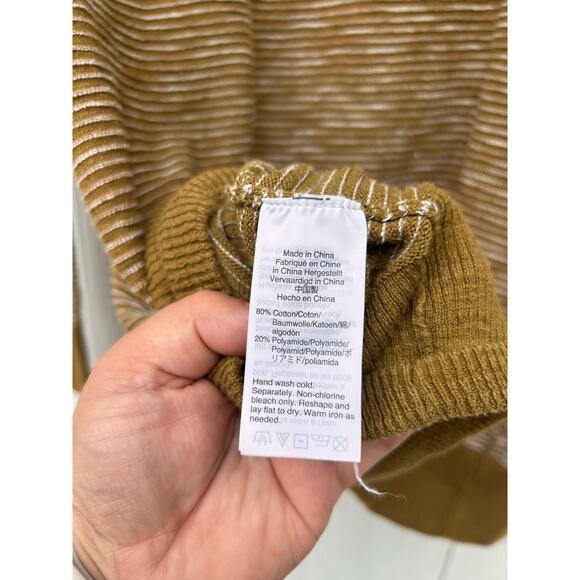Madewell Summer Ryder Cardigan Sweater in Spiced Olive Stripe Size XXS - Picture 9 of 9